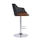 Armen Living Toby Black Faux Leather Adjustable Height Swivel Walnut Wood and Chrome Bar Stool LCTOSWBAWABL - alternate 5